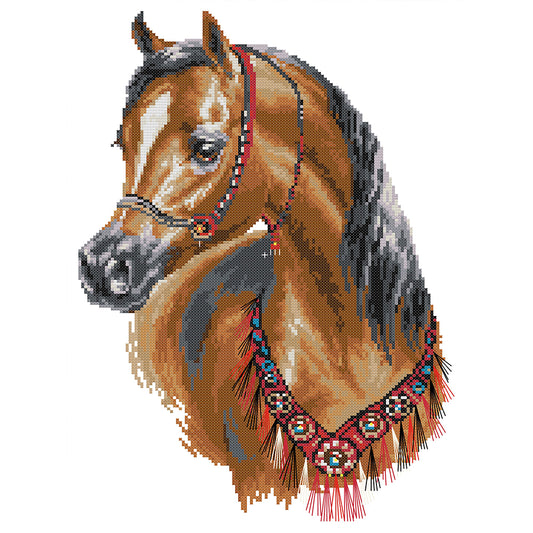 Arabian Horse - 14CT Stamped Cross Stitch 32*43CM(Joy Sunday)