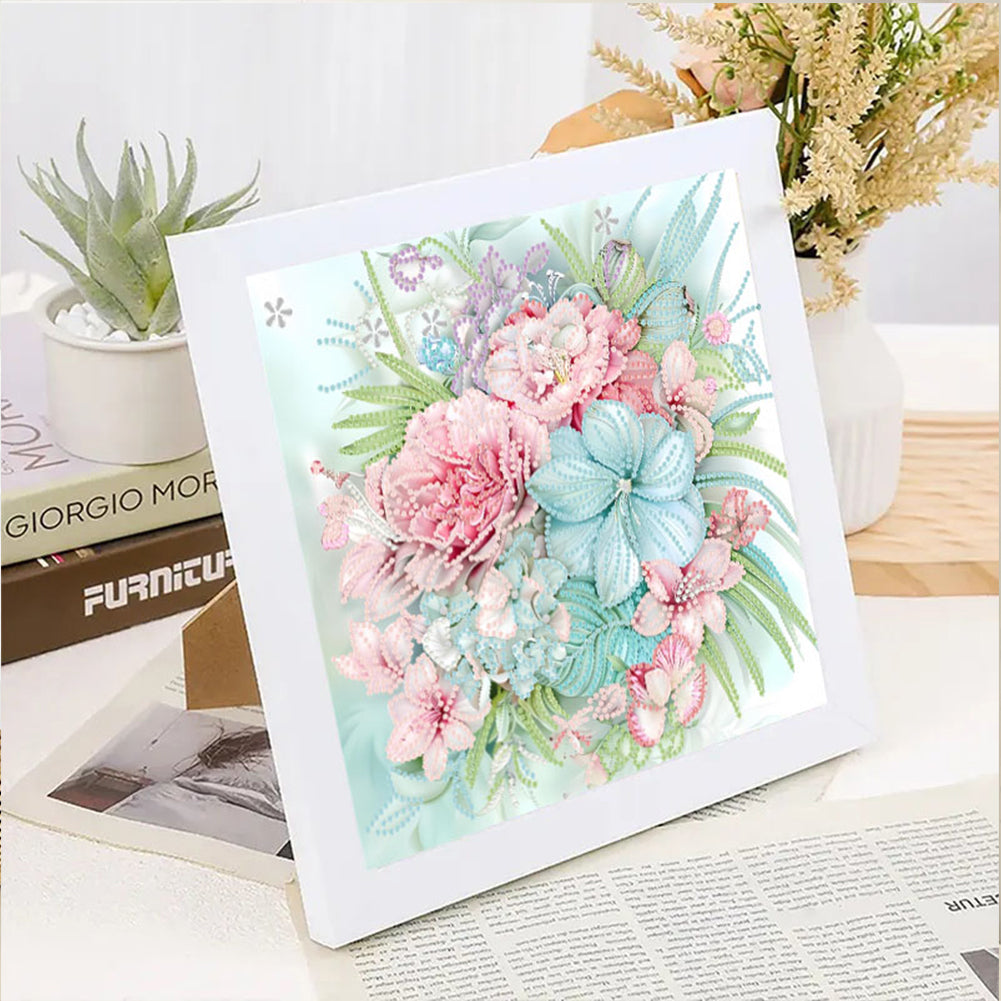 Blooming Flowers - Special Shaped Drill Diamond Painting 30*30CM
