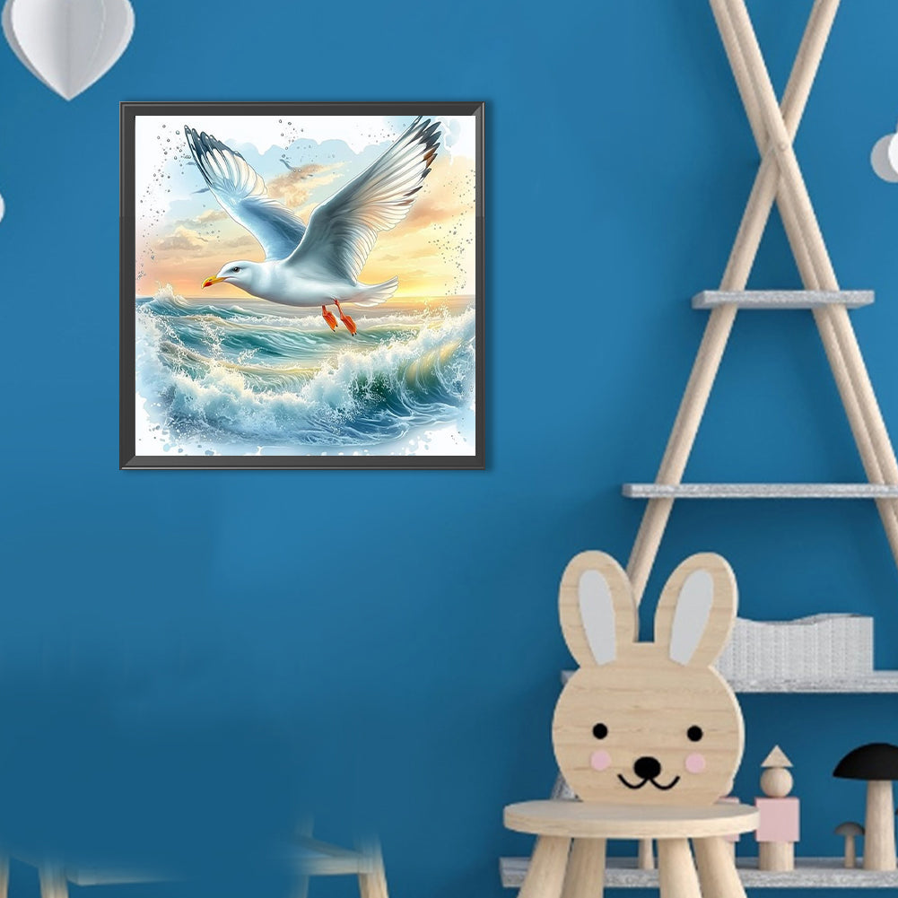 Seagull On The Beach - Full Round Drill Diamond Painting 30*30CM