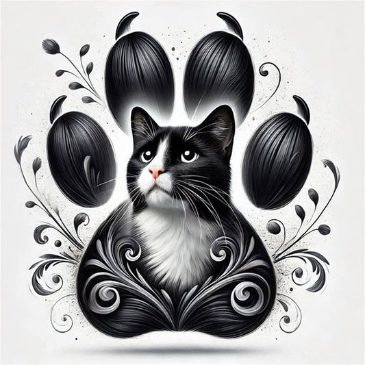 Cat Paw Silhouette - 11CT Stamped Cross Stitch 40*40CM