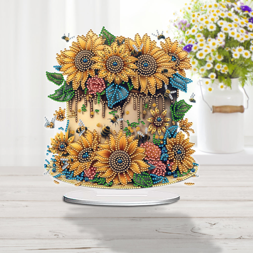 Flower Double Sided Effect DIY Table Top Diamond Painting Ornament Kits Decor