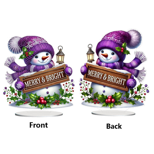 2D Flat Christmas Table Top Diamond Painting Ornament Kits Double-sided Effect