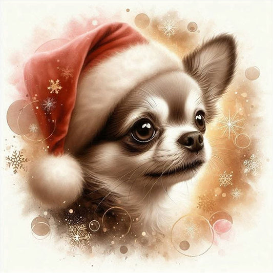 Christmas Puppy - 11CT Stamped Cross Stitch 40*40CM