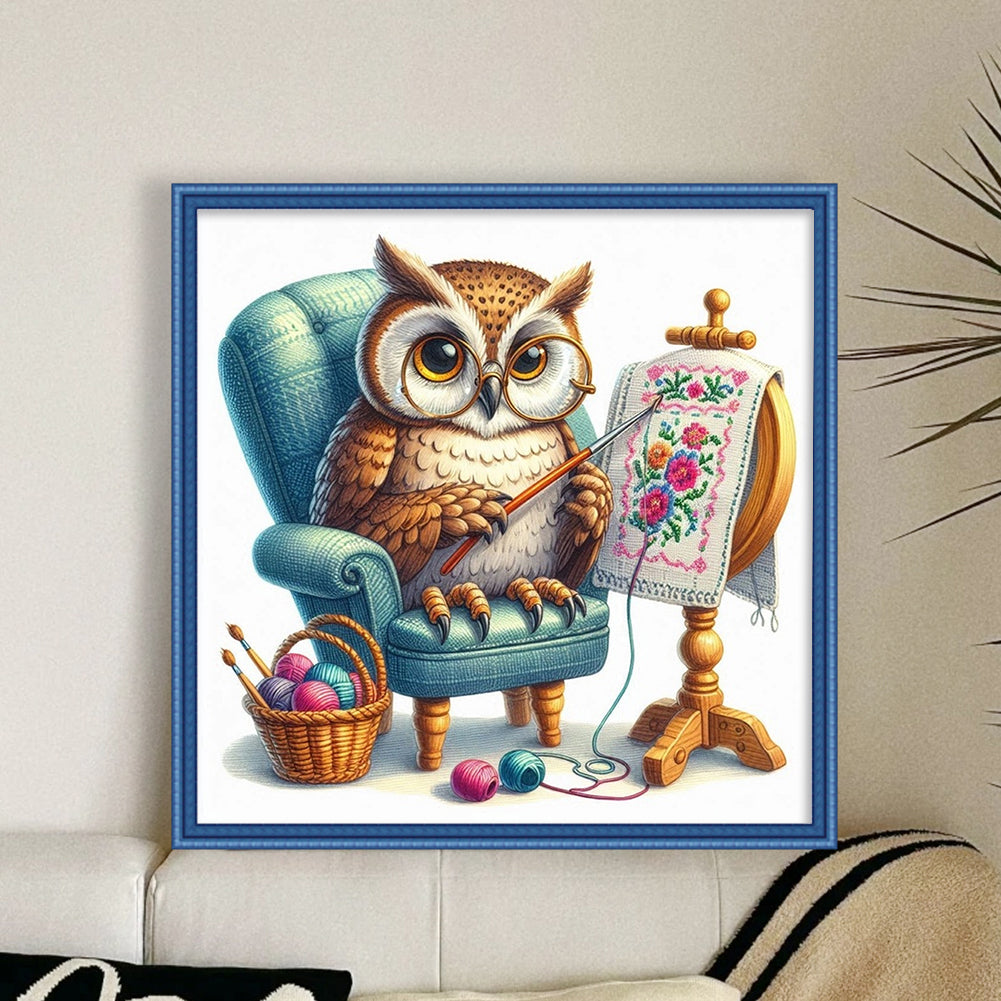 Embroidered Owl - Stamped Cross Stitch 30*30CM