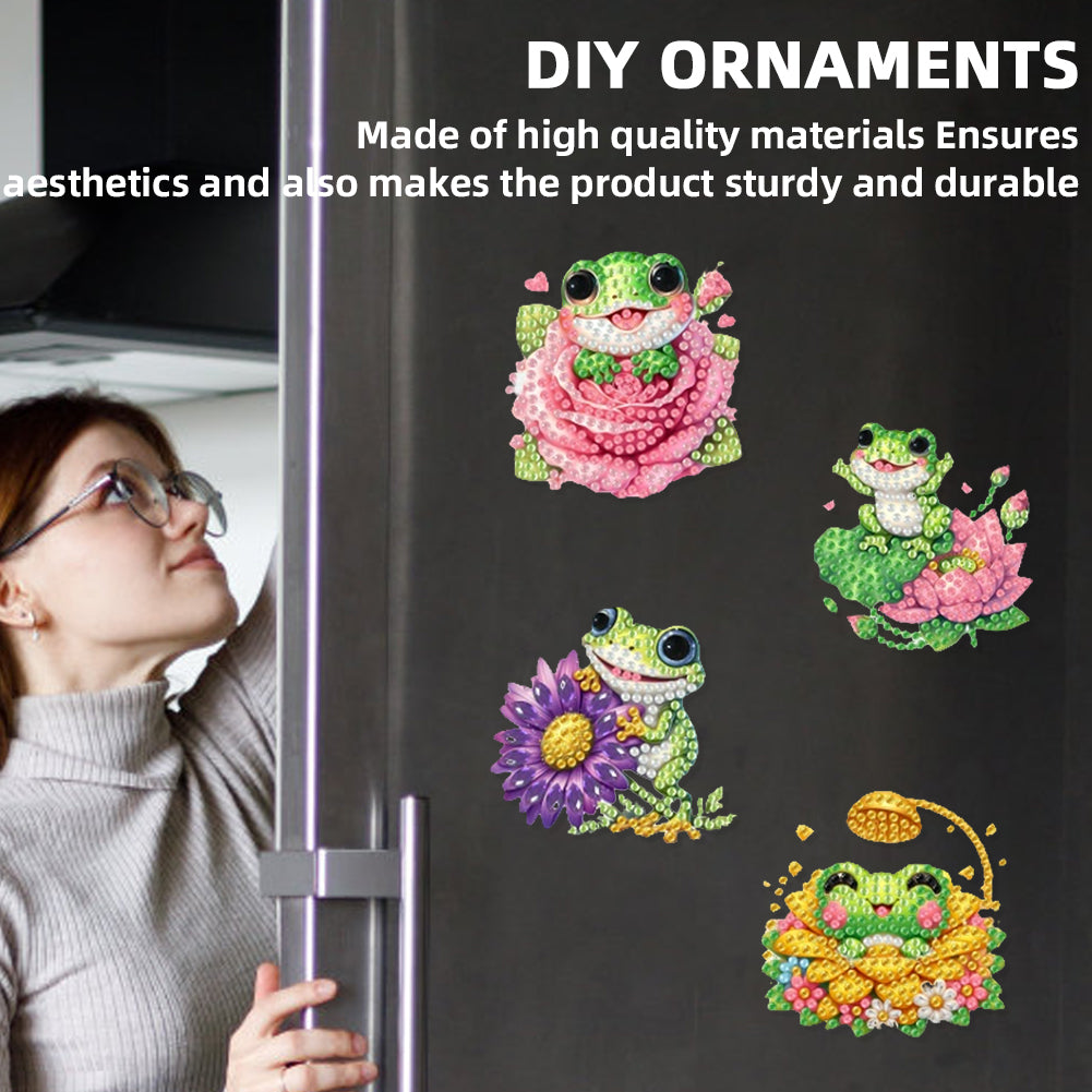 6Pcs Acrylic 2D Flat Animal Diamond Art Fridge Magnet Diamond Art Magnets Decals