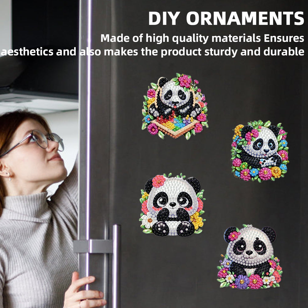 6Pcs Acrylic 2D Flat Animal Diamond Art Fridge Magnet Diamond Art Magnets Decals