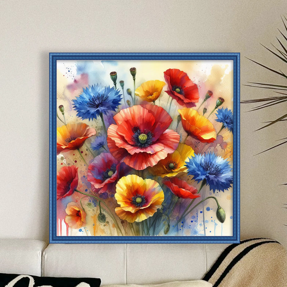 Poppy - 11CT Stamped Cross Stitch 40*40CM