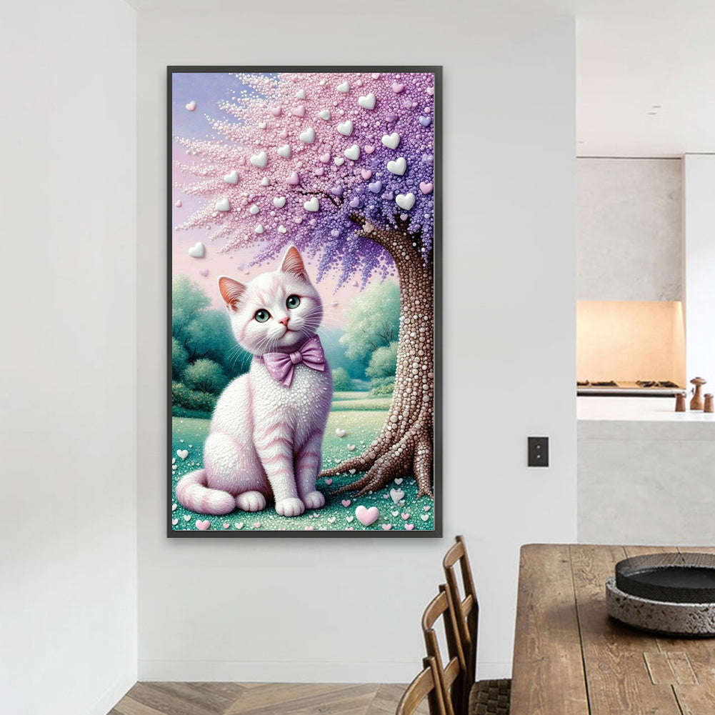 Cat - Full Round Drill Diamond Painting 40*70CM