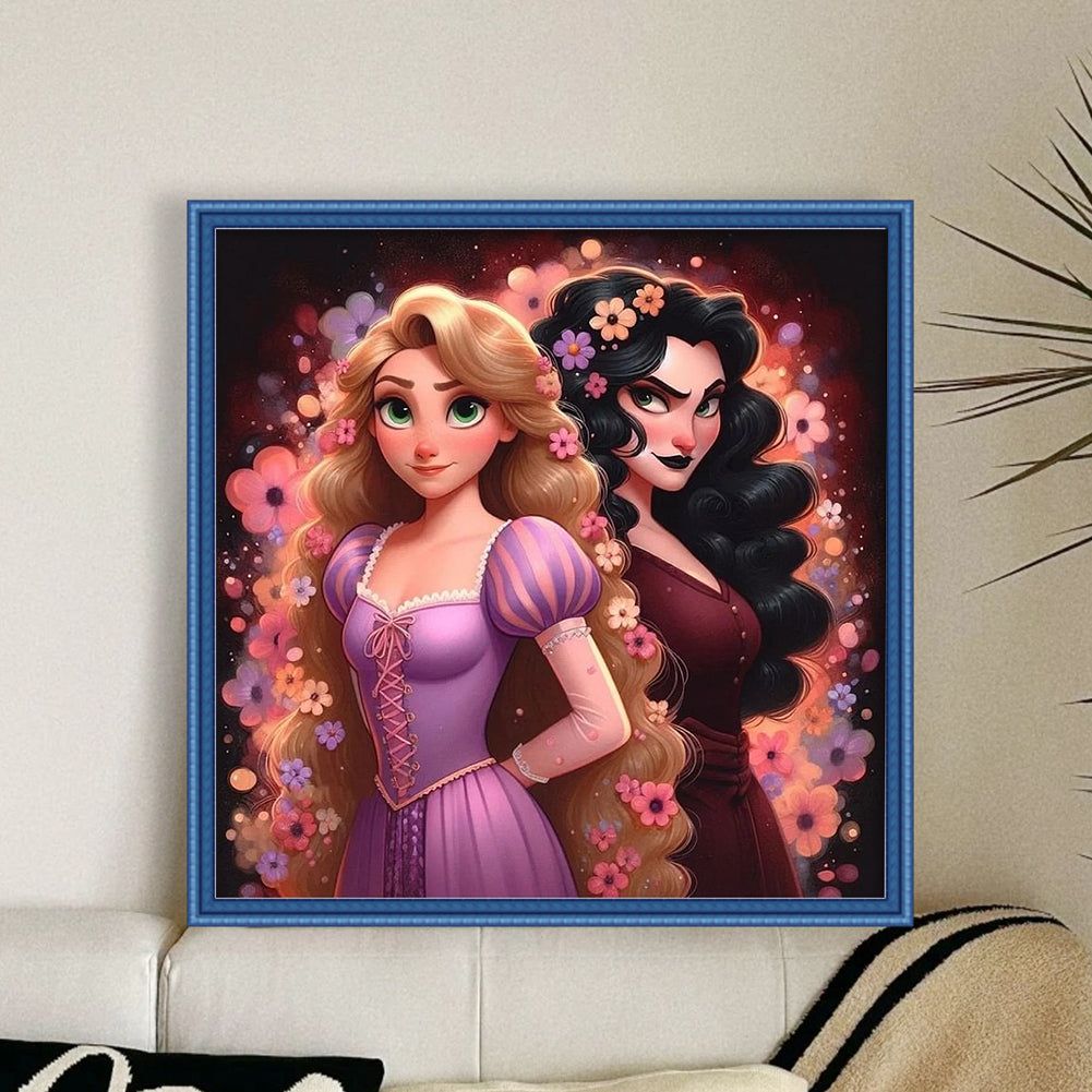 Rapunzel And Stepmother - 11CT Stamped Cross Stitch 50*50CM