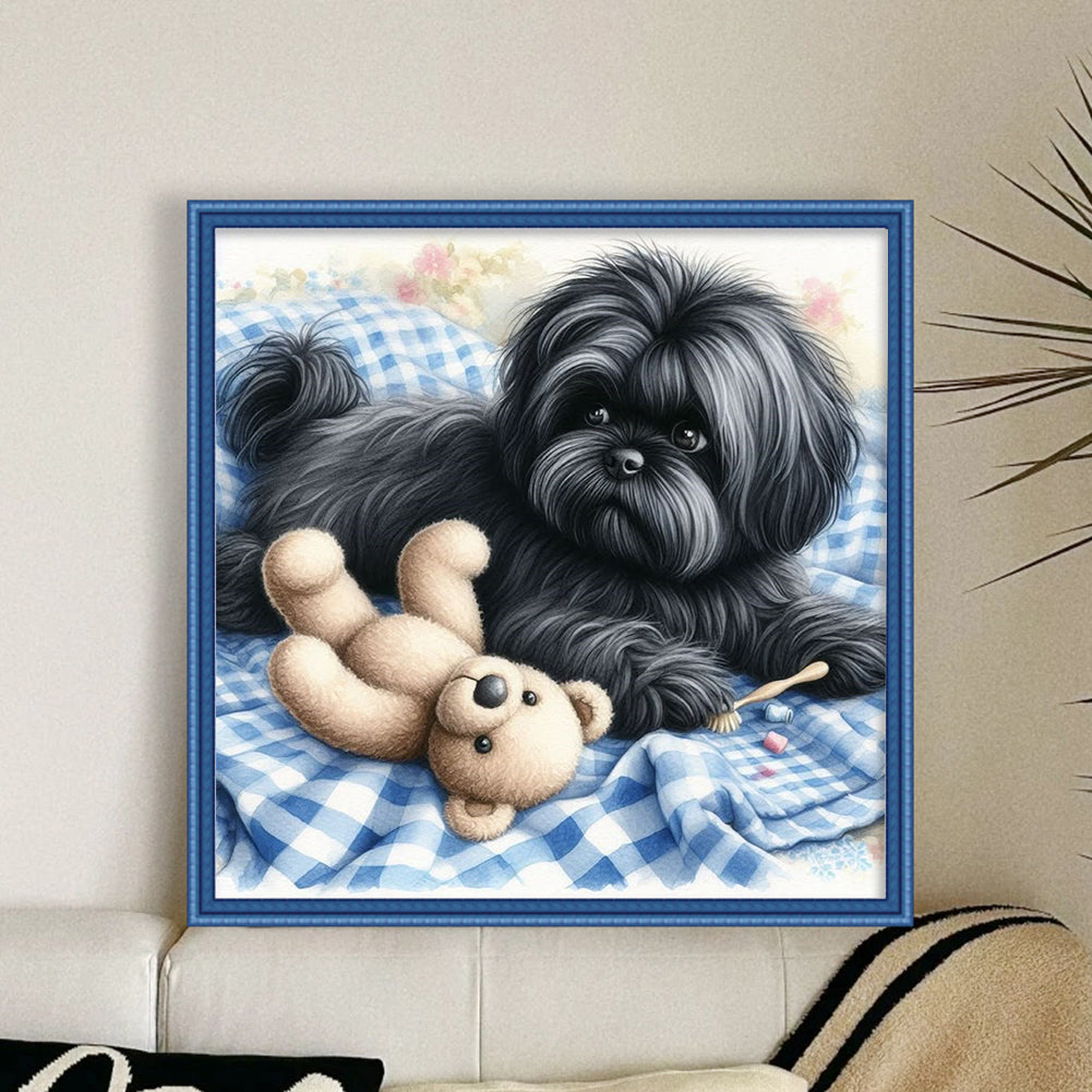 Puppy And Bear - 11CT Stamped Cross Stitch 40*40CM