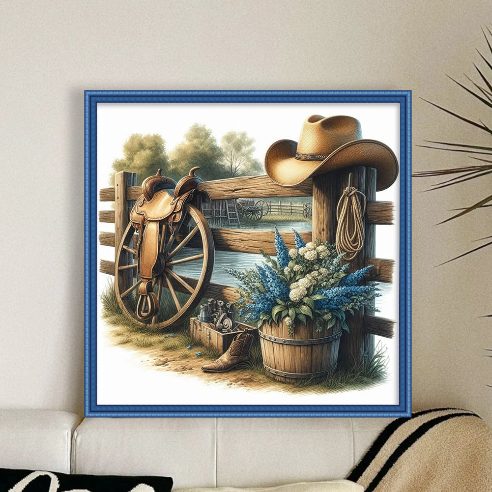 Western Cowboy Style - 11CT Stamped Cross Stitch 40*40CM