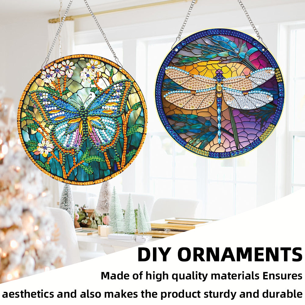2pcs Animal Theme 2D Flat DIY Diamond Art Pendant Wall Decor for Home & Windows