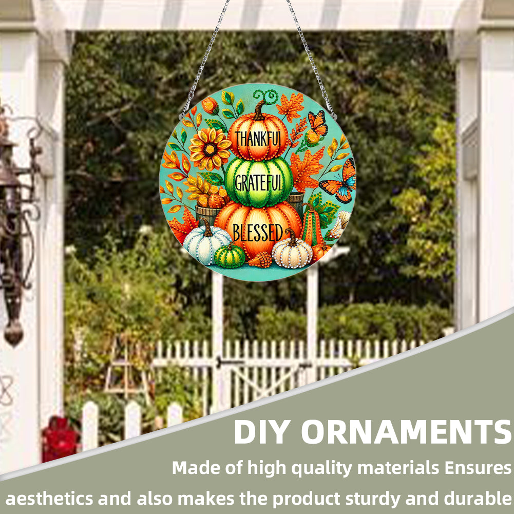 Fall Theme 2D Flat DIY Hanging Diamond Art Kits Wall Decor for Home & Windows