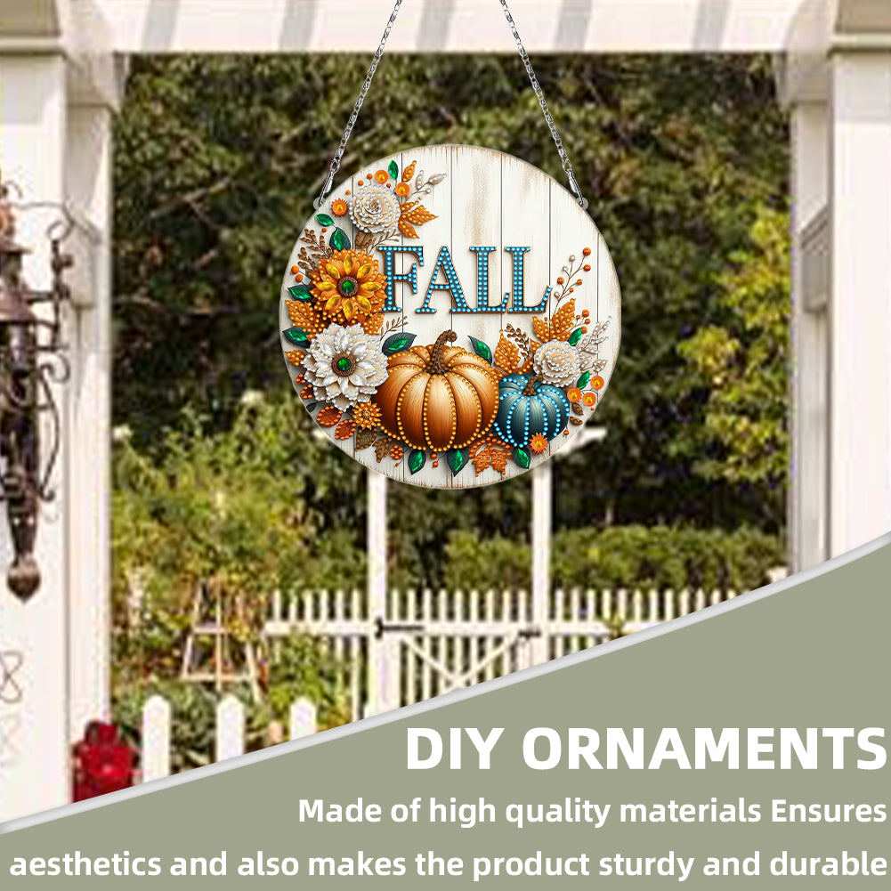 Fall Theme 2D Flat DIY Hanging Diamond Art Kits Wall Decor for Home & Windows