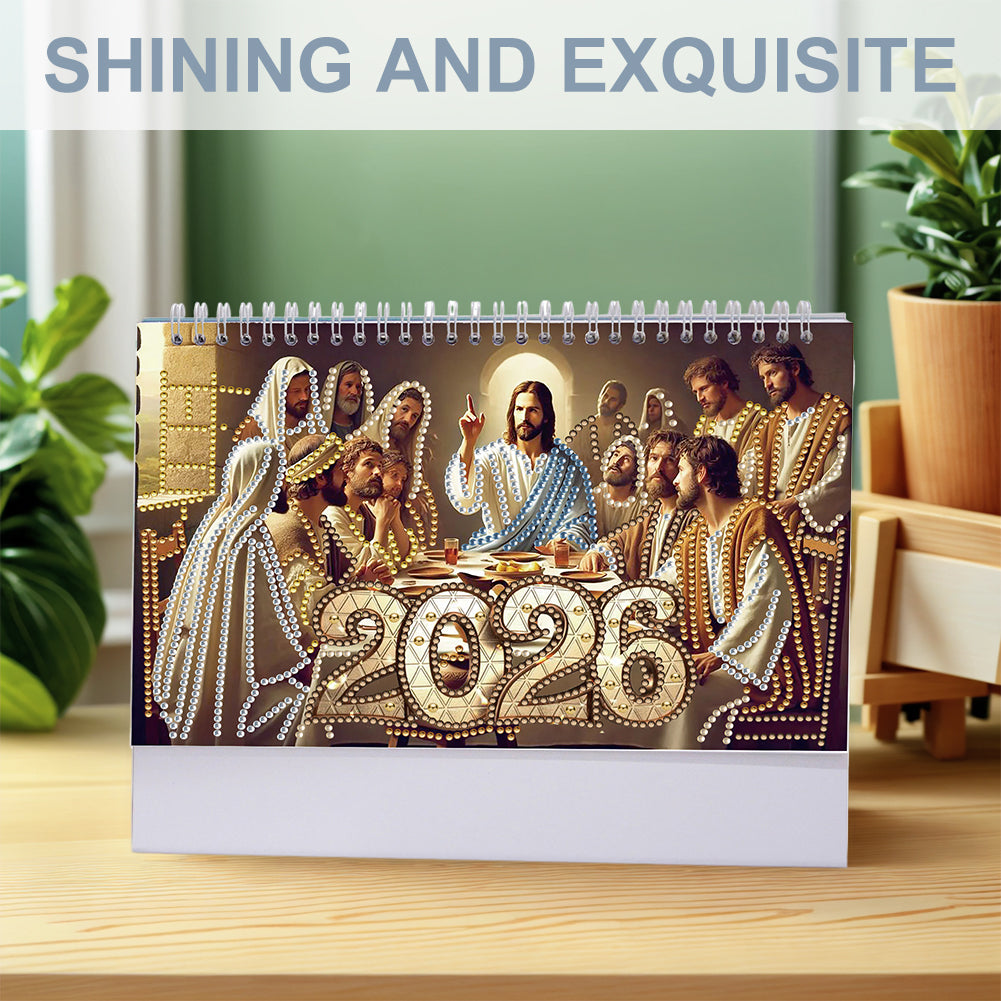 2026 Calendar Diamond Painting Kit DIY Diamond Art Desk Calendar for Home Office
