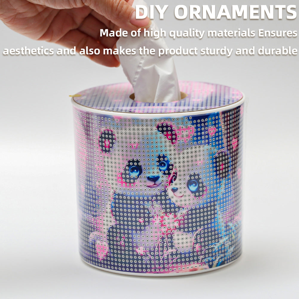 Panda DIY Diamond Painting Handmade Tissue Holder Rhinestones Crystal Tissue Box