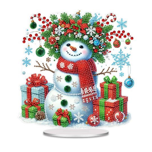 2D Flat Print Xmas DIY Acrylic Desktop Diamond Art Kits Bedroom Table Decoration