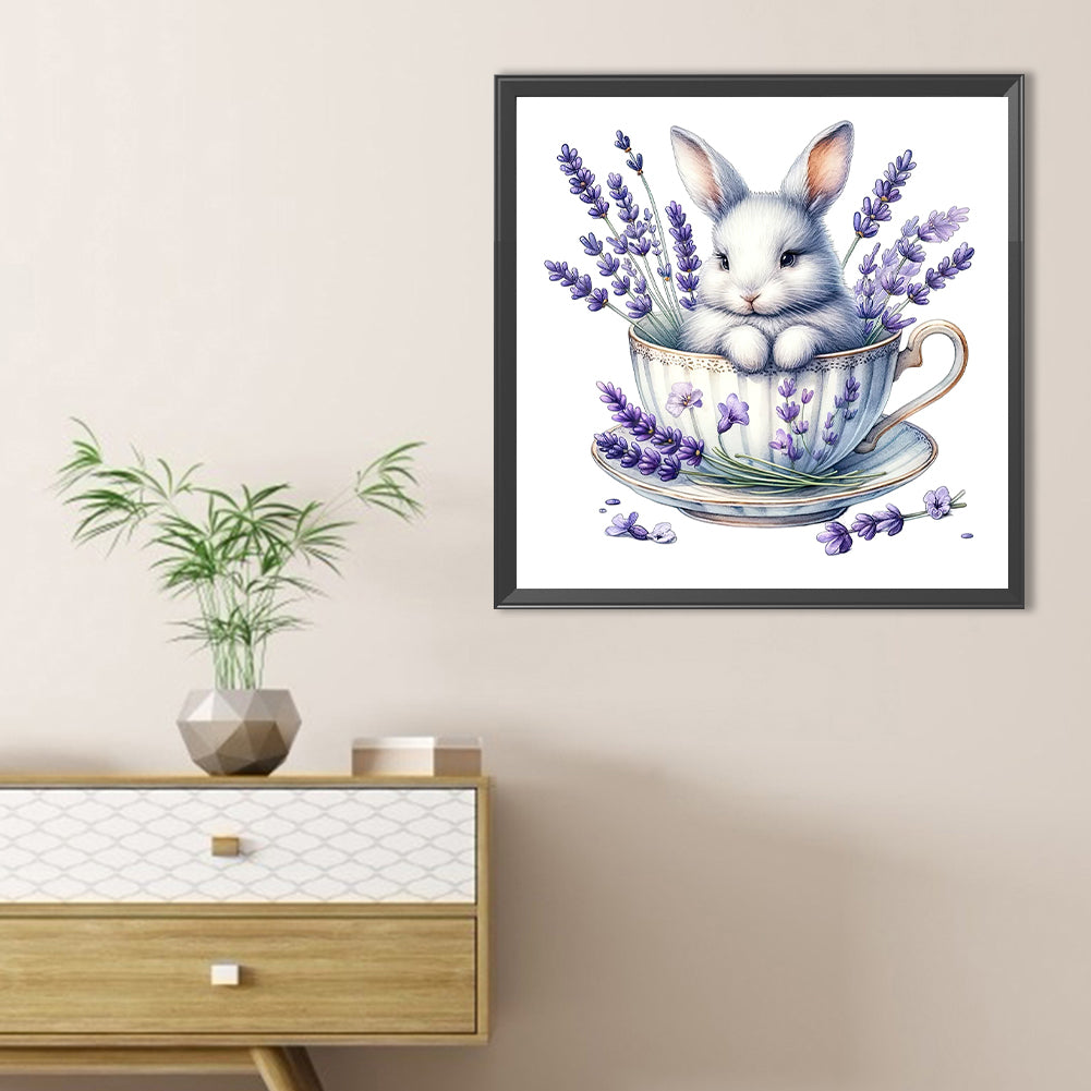 Rabbit And Lavender - Full Round Drill Diamond Painting 40*40CM