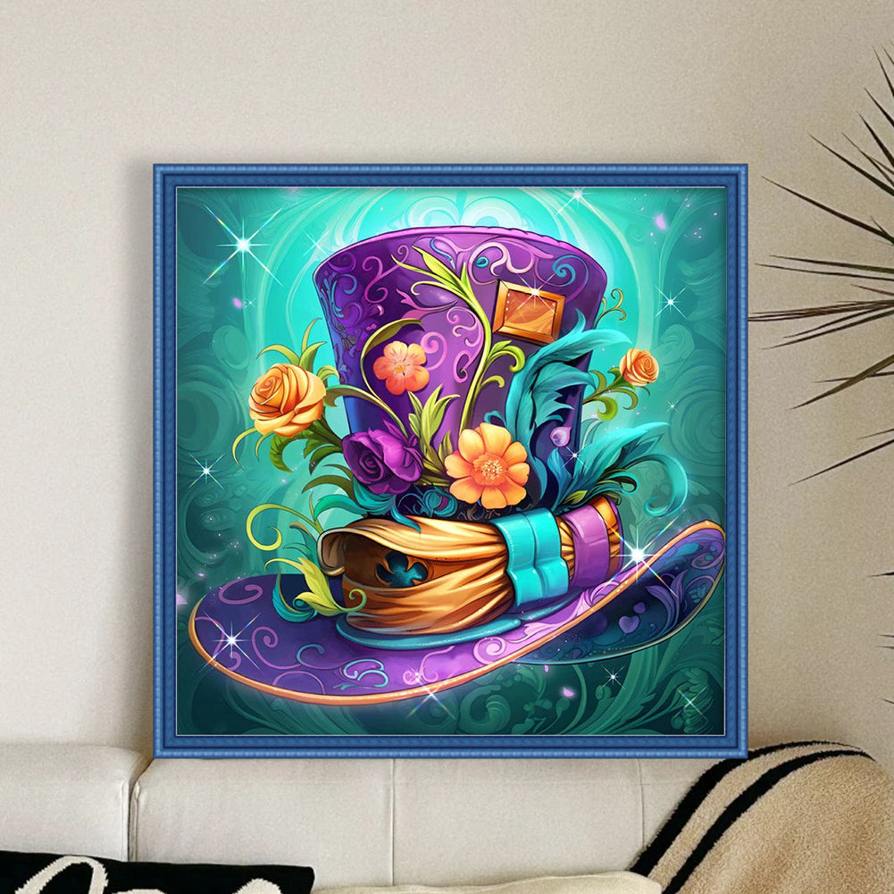 Flower Hat - 11CT Stamped Cross Stitch 45*45CM