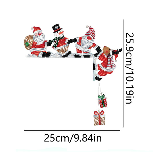 DIY Xmas Diamond Art Door Frame Decoration Door Corner Pendants for Feiend Gifts