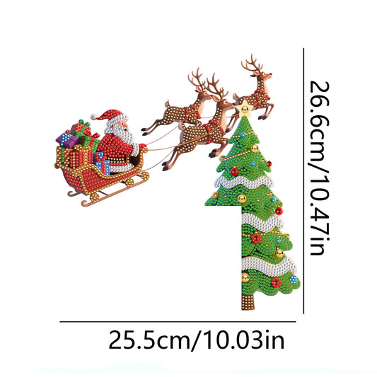 DIY Xmas Diamond Art Door Frame Decoration Door Corner Pendants for Feiend Gifts