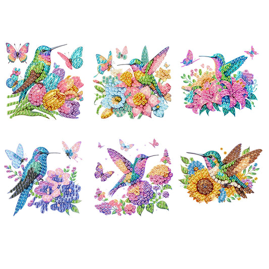 6PCS 2D Flat DIY Diamond Art Refrigerator Magnet Sticker for Home Kitchen Decor