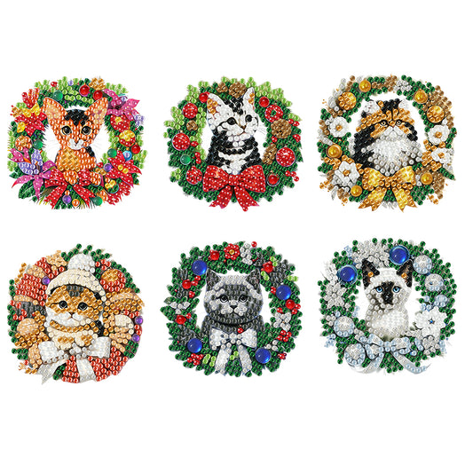6PCS 2D Flat DIY Diamond Art Refrigerator Magnet Sticker for Home Kitchen Decor