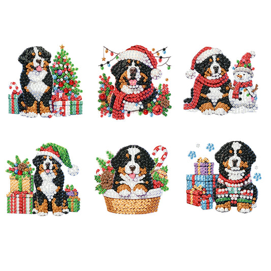 6PCS 2D Flat DIY Diamond Art Refrigerator Magnet Sticker for Home Kitchen Decor