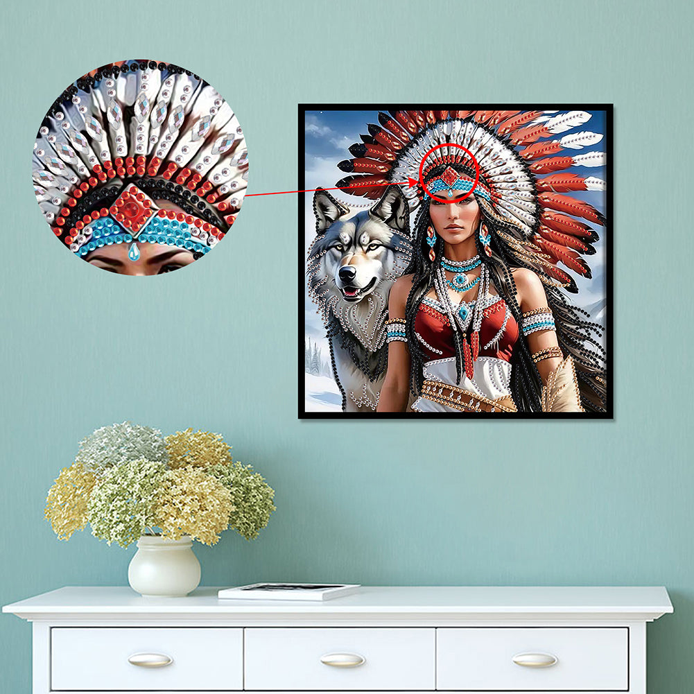 Indian Girl - Special Shaped Drill Diamond Painting 30*30CM