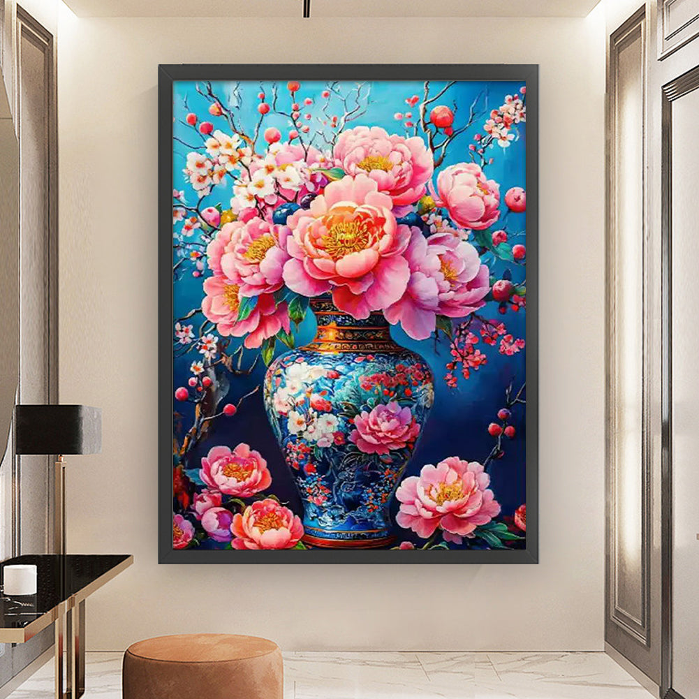 Blooming Vase - 11CT Stamped Cross Stitch 50*68CM(Mona Lisa Brand)