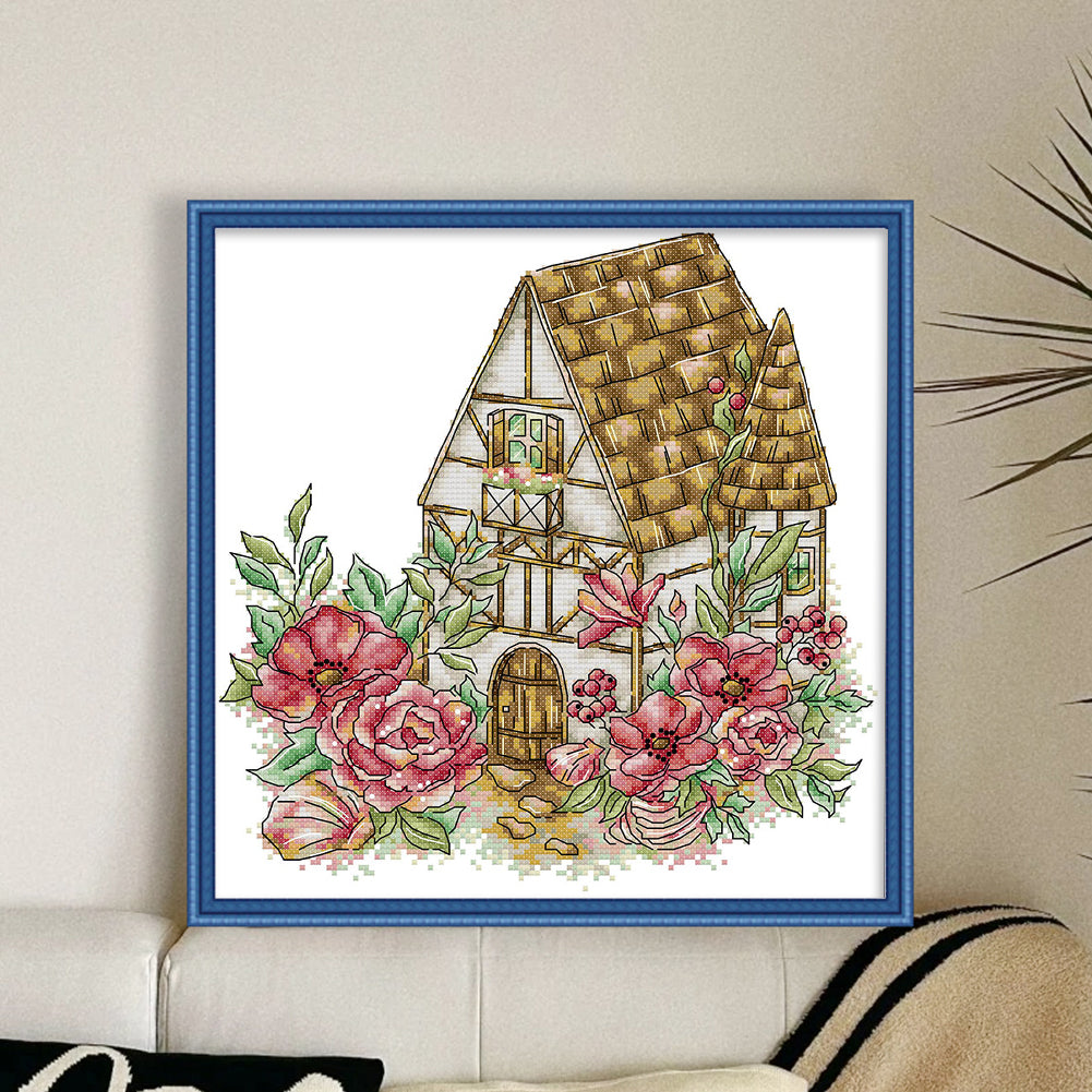 Summer Cottage - 14CT Stamped Cross Stitch 30*30CM(Joy Sunday)