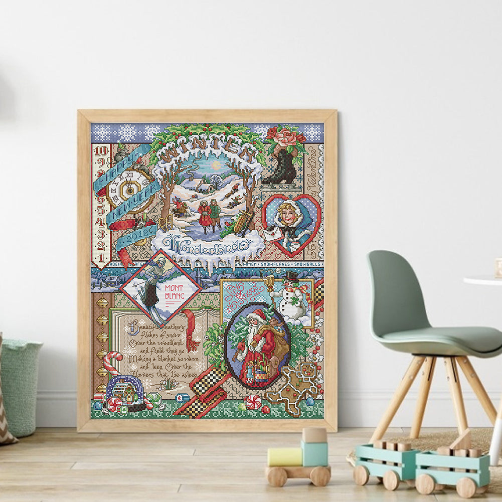 Winter - 14CT Stamped Cross Stitch 38*49CM(Joy Sunday)