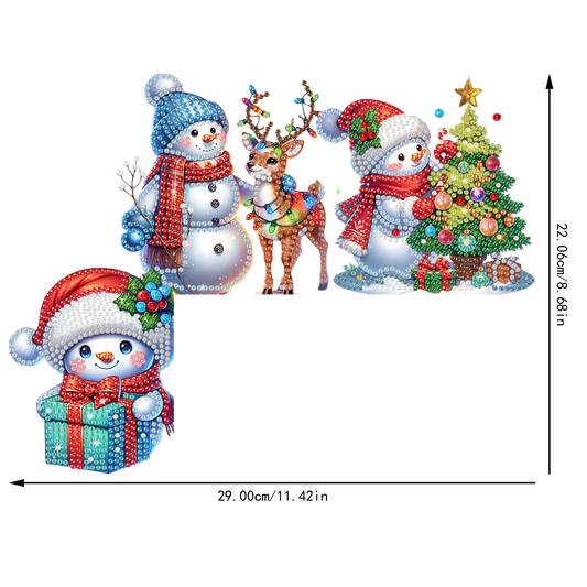 DIY Xmas Diamond Art Door Corner Pendants Wooden Door Decoration for Home Office