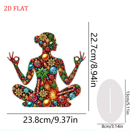2D Flat Print Yoga Woman DIY Desktop Diamond Art Kits Bedroom Table Decoration