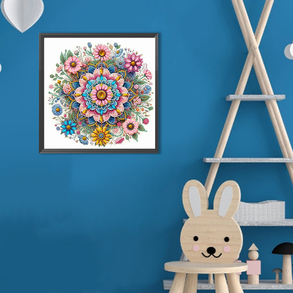 Flower Mandala - Special Shaped Drill Diamond Painting 30*30CM