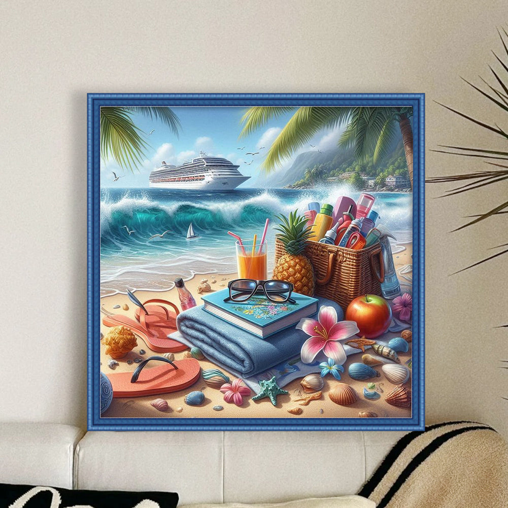 Beach Scenery - 11CT Stamped Cross Stitch 50*50CM