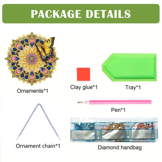 Butterfly Mandala 2D Flat DIY Diamond Art Pendant Wall Decor for Home & Windows