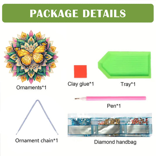 Butterfly Mandala 2D Flat DIY Diamond Art Pendant Wall Decor for Home & Windows