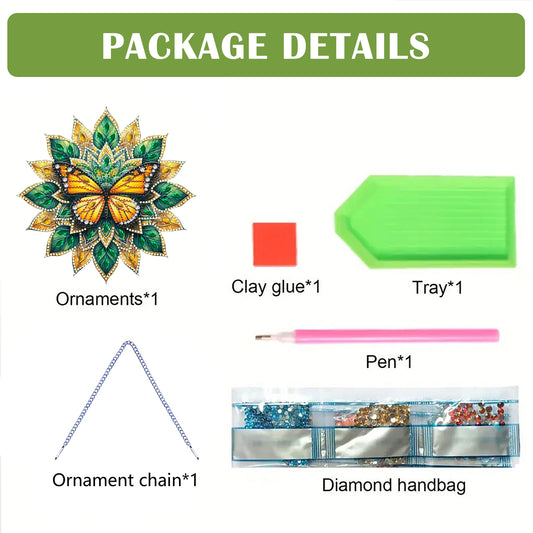 Butterfly Mandala 2D Flat DIY Diamond Art Pendant Wall Decor for Home & Windows