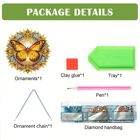 Butterfly Mandala 2D Flat DIY Diamond Art Pendant Wall Decor for Home & Windows
