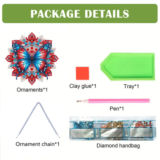 Butterfly Mandala 2D Flat DIY Diamond Art Pendant Wall Decor for Home & Windows