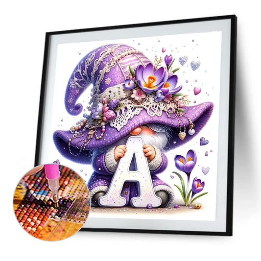 Letter A Gnome - Full Round Drill Diamond Painting 40*40CM