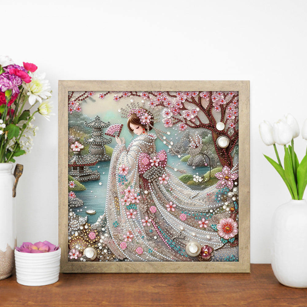 Japanese Girl - Special Shaped Drill Diamond Painting 30*30CM