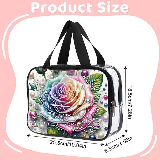 DIY Diamond Art Rhinestone Makeup Bag Crystal Transparent PVC Storage Pack Gift