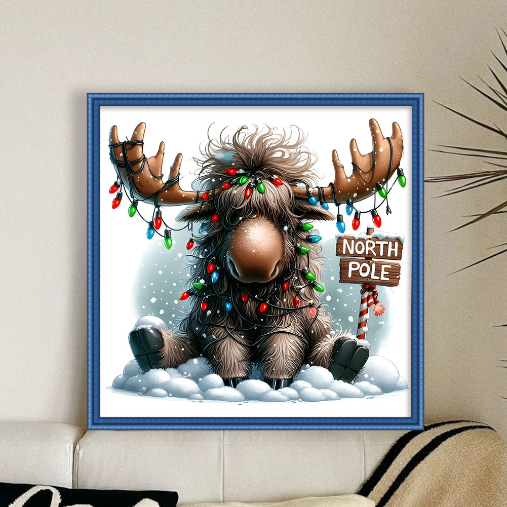 Winter Elk - 11CT Stamped Cross Stitch 40*40CM