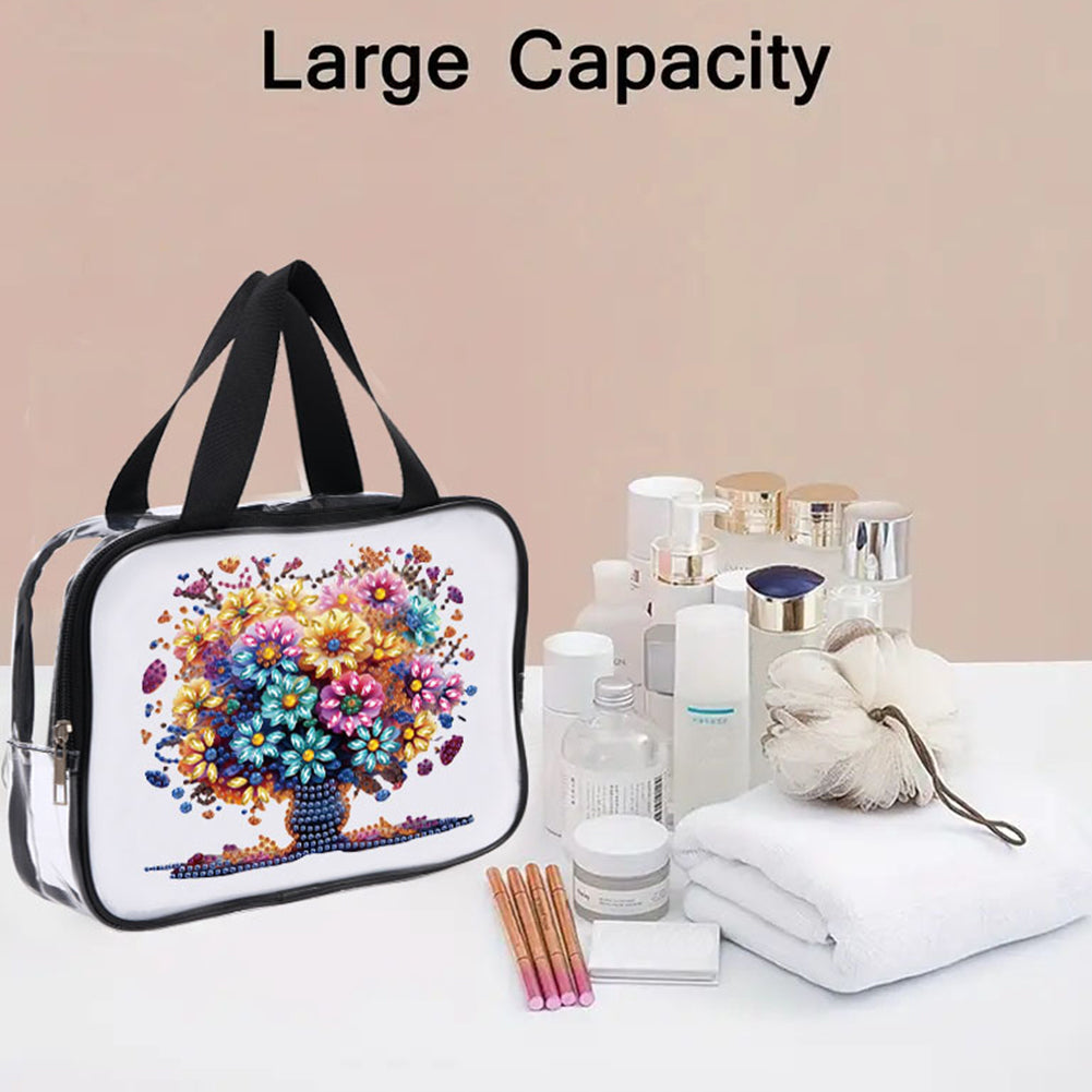 DIY Diamond Art Rhinestone Makeup Bag Crystal Transparent PVC Storage Pack Gift