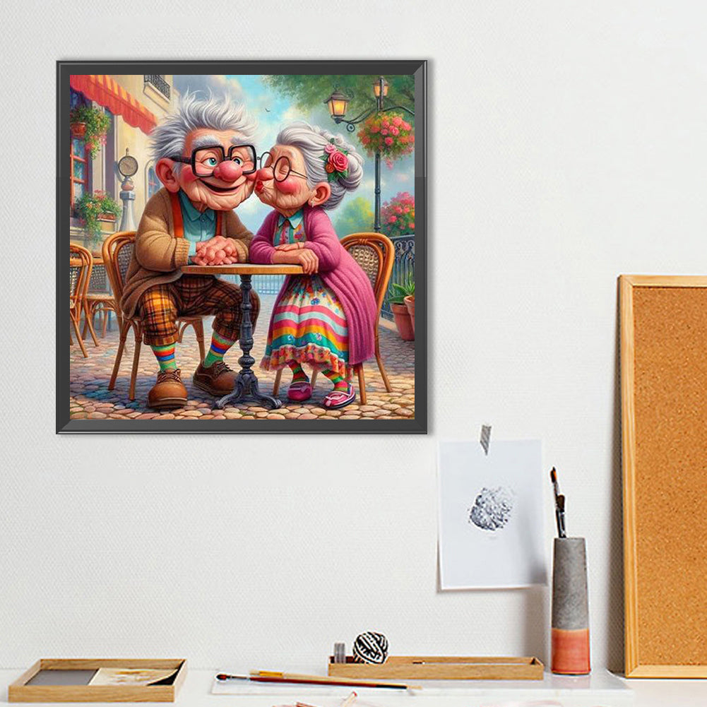 Warm Old Couple - Full Round Drill Diamond Painting 40*40CM