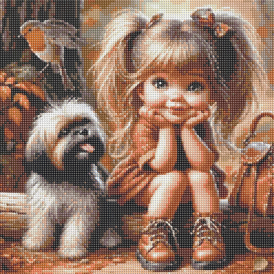 Cute Child - Full Round Drill Diamond Painting 40*40CM