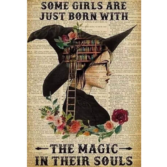 Witch Books - 11CT Stamped Cross Stitch 40*60CM