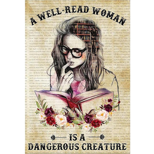 Girl Reading - 11CT Stamped Cross Stitch 40*60CM